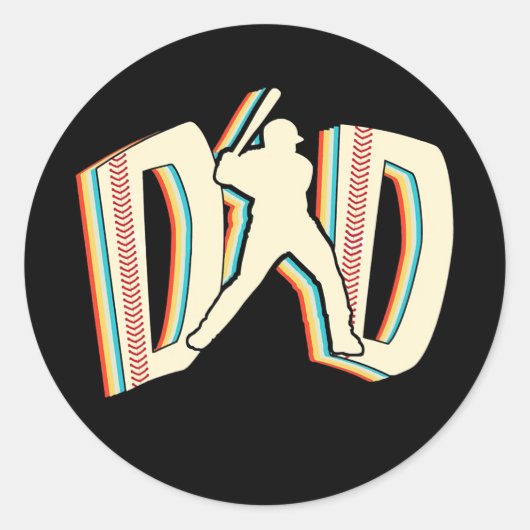Baseball Pap Retro Vaderdag Sport Ronde Sticker (Voorkant)
