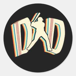 Baseball Pap  Retro Vaderdag Sport Ronde Sticker