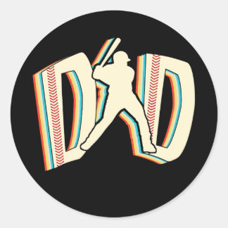 Baseball Pap Retro Vaderdag Sport Ronde Sticker