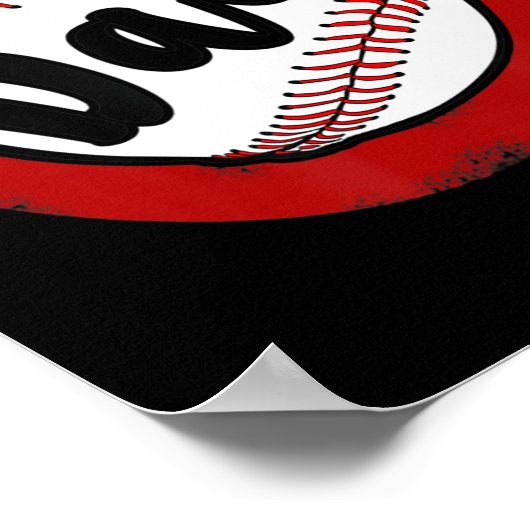Baseball Pap voor Baseball Softball Mam Poster (Hoek)
