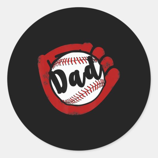 Baseball Pap voor Baseball Softball Mam Ronde Sticker (Voorkant)