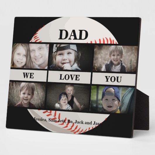 Baseball Pap We houden van You Photo Collage Fotoplaat (Zijkant)