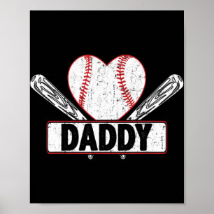 Baseball Papa Matching Family Softball Baseball L Poster