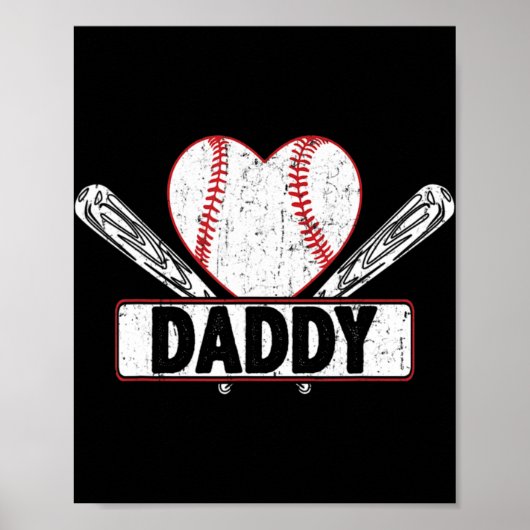 Baseball Papa Matching Family Softball Baseball L Poster (Voorkant)