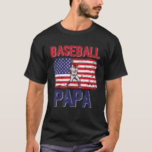 Baseball Papa Player American Flag Vader' T-shirt