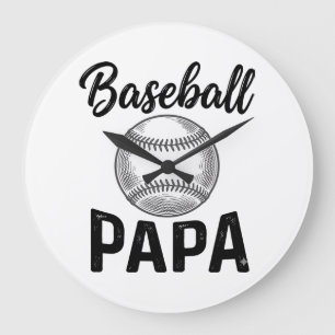 Baseball Papa Vintage Gravure Shirt Ontwerp_1 Grote Klok