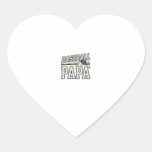 Baseball Papa Vintage Gravure Shirt Ontwerp_1 Hart Sticker