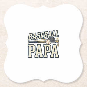 Baseball Papa Vintage Gravure Shirt Ontwerp_1 Kartonnen Onderzetters