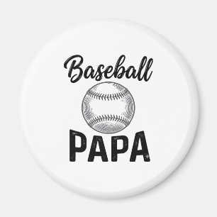Baseball Papa Vintage Gravure Shirt Ontwerp_1 Magneet