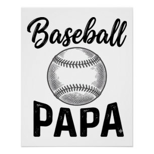 Baseball Papa Vintage Gravure Shirt Ontwerp_1 Perfect Poster