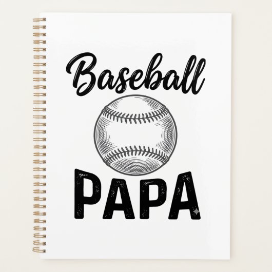 Baseball Papa Vintage Gravure Shirt Ontwerp_1 Planner (Voorkant)