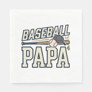 Baseball Papa Vintage Gravure Shirt Ontwerp_1 Servet