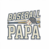 Baseball Papa Vintage Gravure Shirt Ontwerp_1 Sticker (Voorkant)