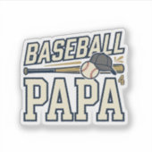 Baseball Papa Vintage Gravure Shirt Ontwerp_1 Sticker (Voorkant)