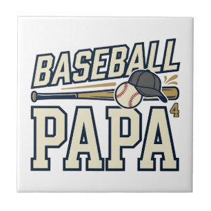 Baseball Papa Vintage Gravure Shirt Ontwerp_1 Tegeltje