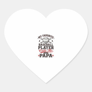 Baseball Papa Vintage Gravure Vectorontwerp_1 Hart Sticker