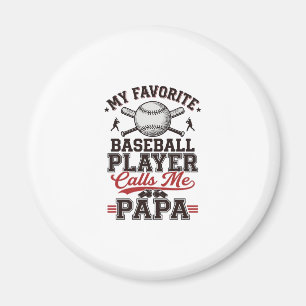 Baseball Papa Vintage Gravure Vectorontwerp_1 Magneet