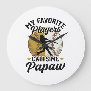 Baseball Papaw Favoriete Spelers Vintage T-shirt D Grote Klok