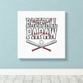 Baseball Papaw Vintage Gravure Design_1 Canvas Afdruk (Insitu (Houten vloer))