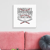 Baseball Papaw Vintage Gravure Design_1 Canvas Afdruk (Insitu (Woonkamer))
