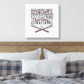 Baseball Papaw Vintage Gravure Design_1 Canvas Afdruk (Insitu (Slaapkamer))