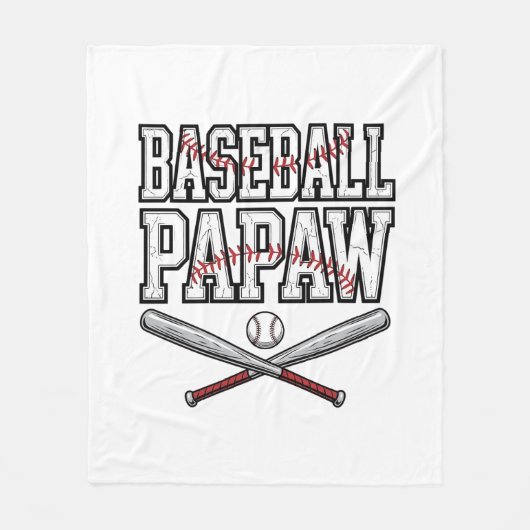 Baseball Papaw Vintage Gravure Design_1 Fleece Deken (Voorkant)