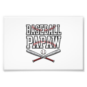 Baseball Papaw Vintage Gravure Design_1 Foto Afdruk