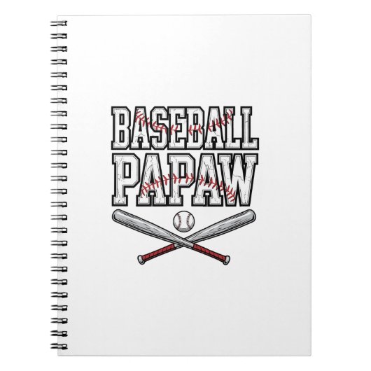 Baseball Papaw Vintage Gravure Design_1 Notitieboek (Voorkant)