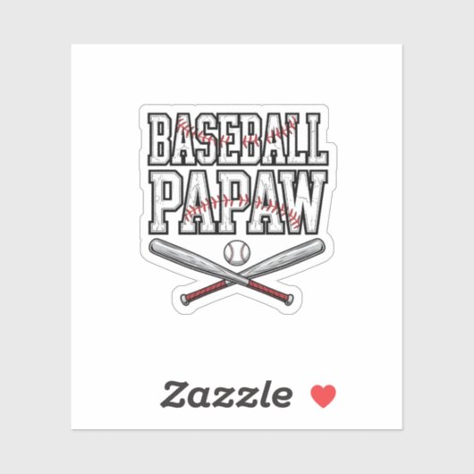 Baseball Papaw Vintage Gravure Design_1 Sticker (Vel)