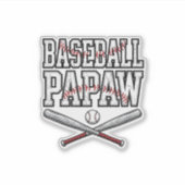 Baseball Papaw Vintage Gravure Design_1 Sticker (Voorkant)