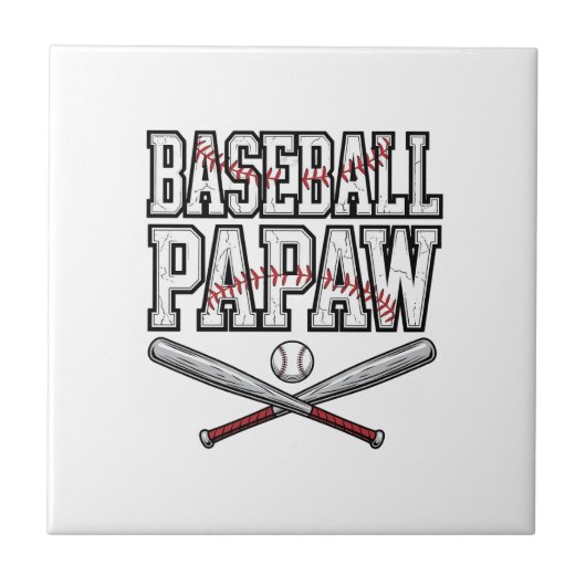 Baseball Papaw Vintage Gravure Design_1 Tegeltje (Voorkant)