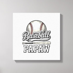 Baseball Papaw Vintage Gravure Shirt Ontwerp_1 Canvas Afdruk