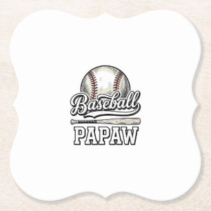 Baseball Papaw Vintage Gravure Shirt Ontwerp_1 Kartonnen Onderzetters