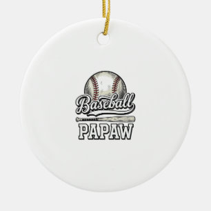 Baseball Papaw Vintage Gravure Shirt Ontwerp_1 Keramisch Ornament