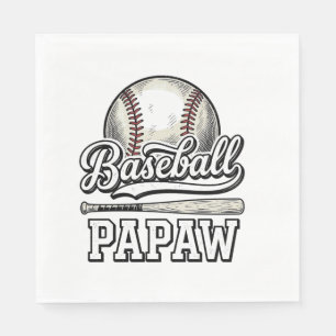 Baseball Papaw Vintage Gravure Shirt Ontwerp_1 Servet