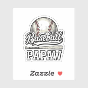 Baseball Papaw Vintage Gravure Shirt Ontwerp_1 Sticker