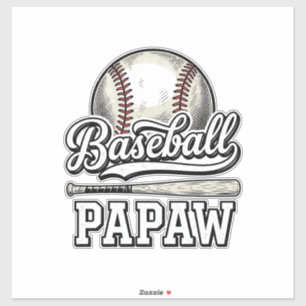 Baseball Papaw Vintage Gravure Shirt Ontwerp_1 Sticker