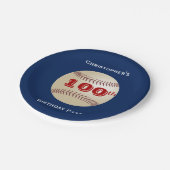 Baseball Paper Borden, 100e verjaardag Papieren Bordje (Gekanteld)