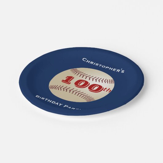 Baseball Paper Borden, 100e verjaardag Papieren Bordje (Gekanteld)