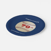 Baseball Paper Borden, 70e verjaardag Papieren Bordje (Gekanteld)