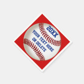 Baseball Paper Napkins 2 Tekstvakken, Teamkleuren Servet (Hoek)