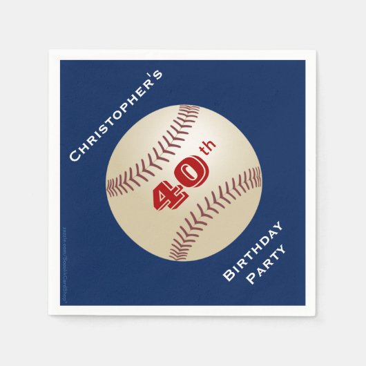 Baseball Paper Napkins, 40ste verjaardagsfeest Servetten (Voorkant)