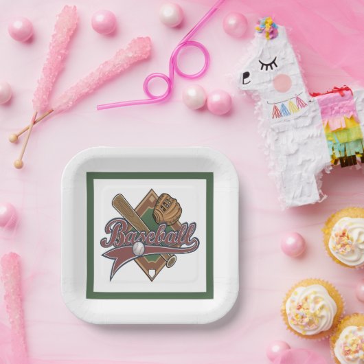 Baseball  papieren bordje (Feest)