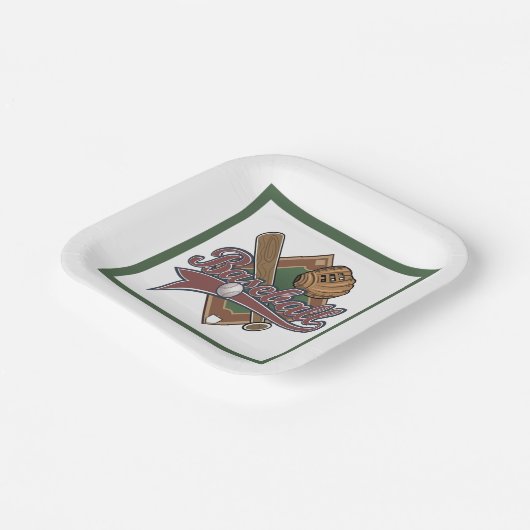 Baseball  papieren bordje (Gebogen)