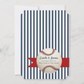 Baseball Park Stripes Baby shower Kaart (Achterkant)