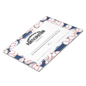 Baseball-participatiecertificaten Notitieblok (Schuin)
