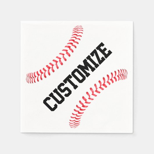 Baseball Partij of Team Banket Aangepaste Tekst Sp Servet (Voorkant)