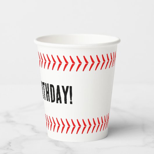 Baseball Party aangepaste tekst gepersonaliseerd Papieren Bekers (Achterkant)