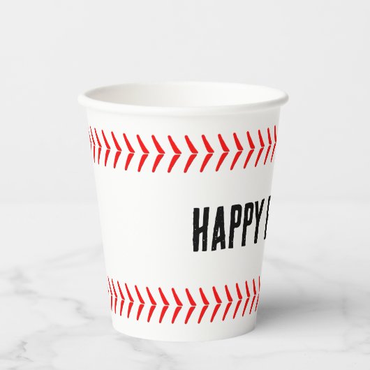 Baseball Party aangepaste tekst gepersonaliseerd Papieren Bekers (Voorkant)