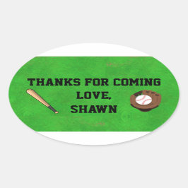 Baseball Party Dank je wel netker Ovale Sticker